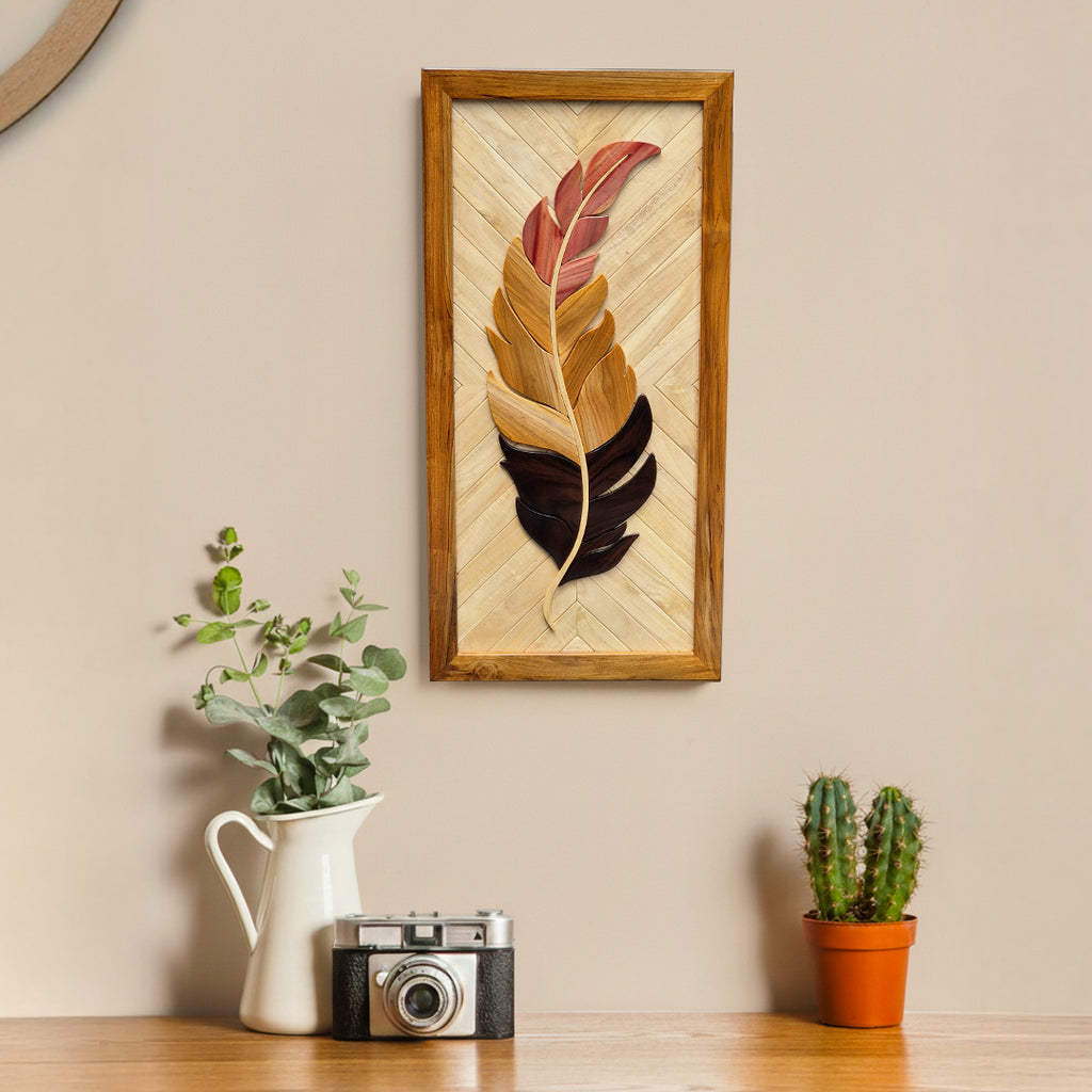 Wooden Feather Wall Art