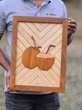 Wooden wall décor intarsia art coconut