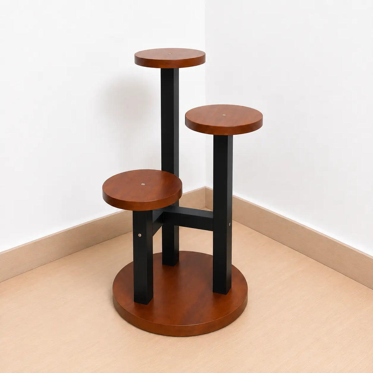 Handcrafted 3-Tier Wooden Plant Stand | Indoor Flower Pot Display Rack