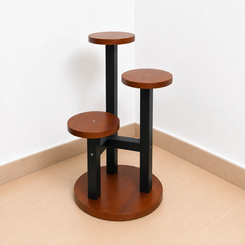 Handcrafted 3-Tier Wooden Plant Stand | Indoor Flower Pot Display Rack
