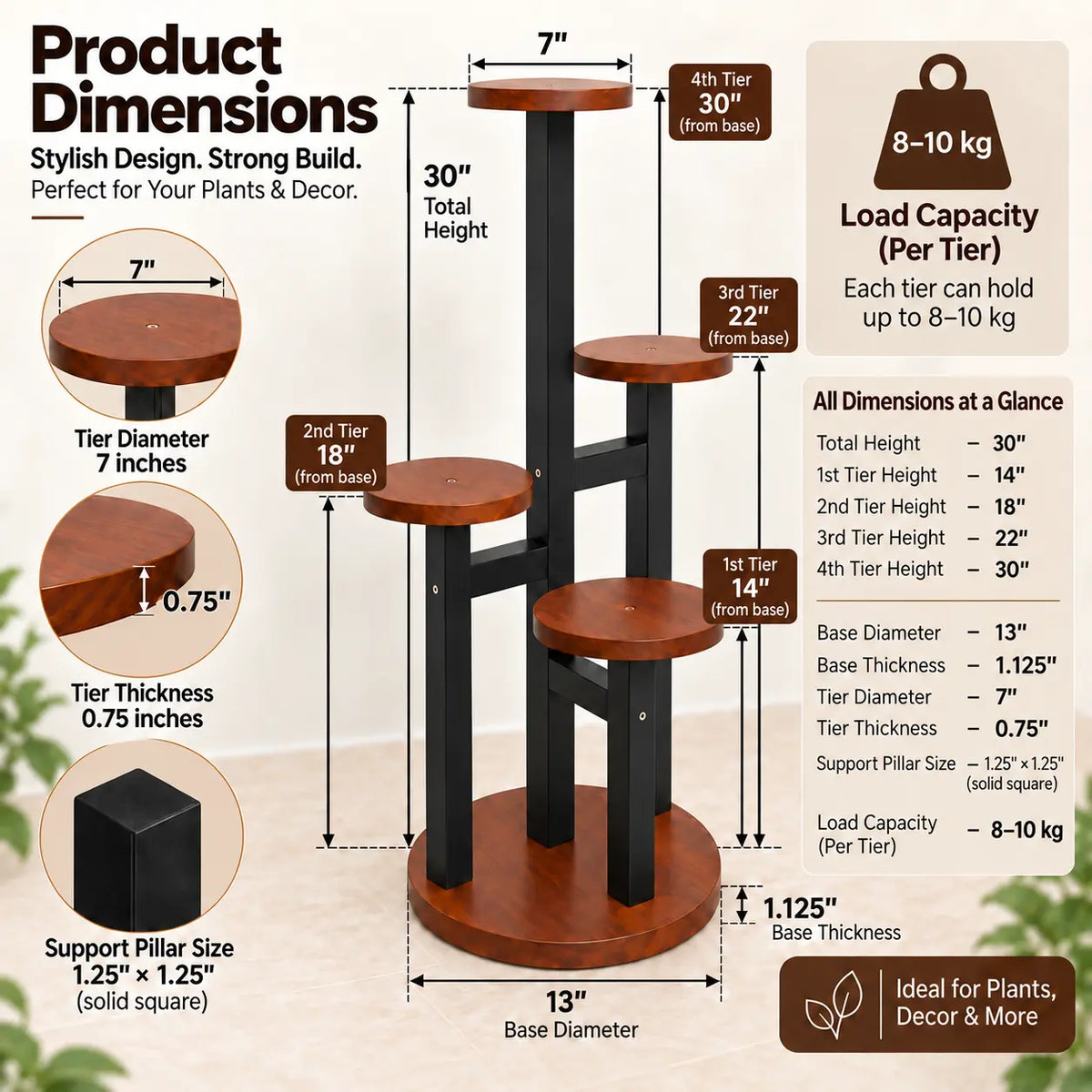 4_tier_Indoor_plant_stand_measurements