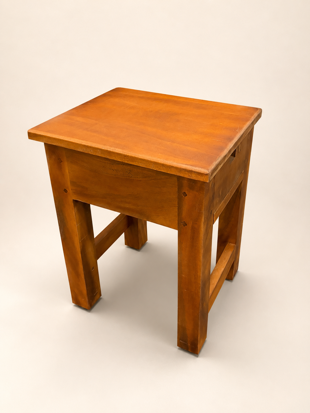 Wooden Stool Coconut Scraper & Grater | Hand Operated Stool Chirava (Mahogany, Stainless Steel)