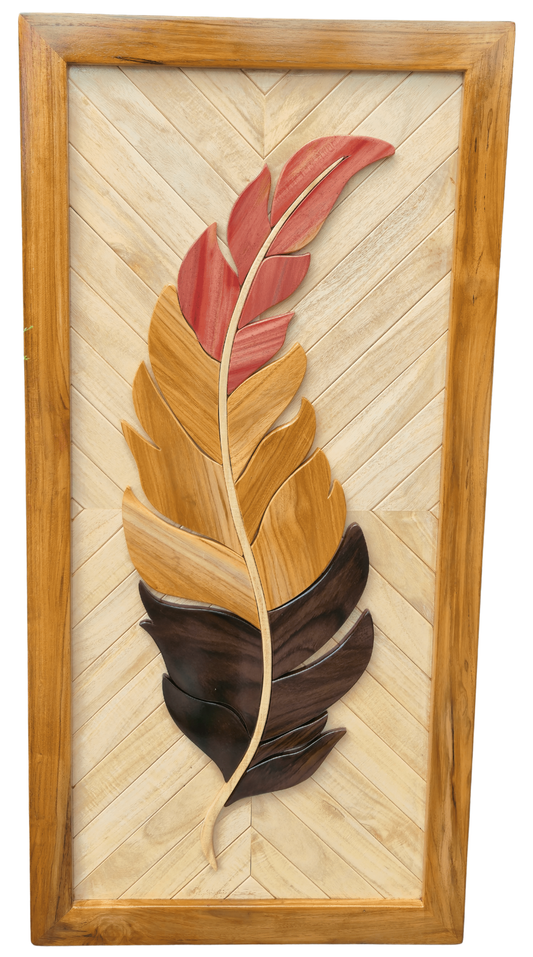 Wooden Feather Wall Art
