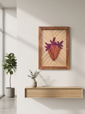 Handcrafted Wooden Wall Décor with Natural Wood Inlay – Carrot Art Panel (18 × 13.5 Inches)