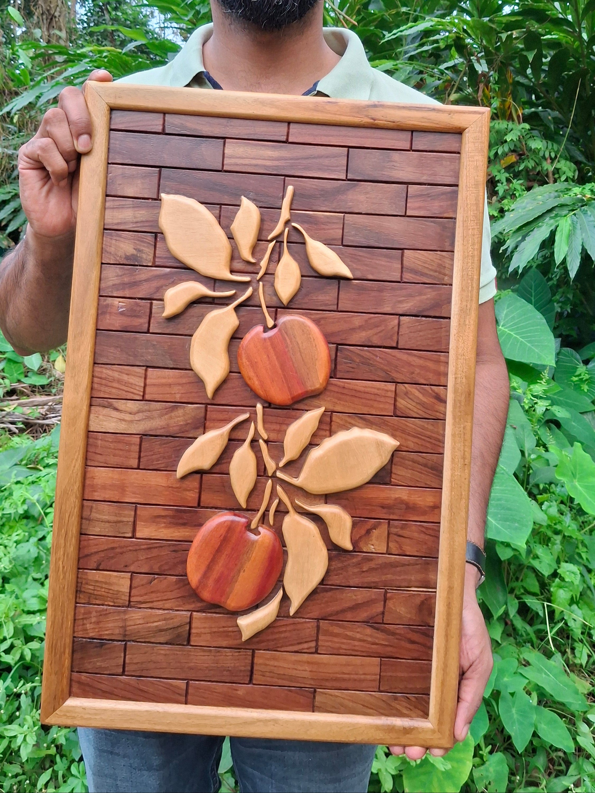 Wooden Intarsia Wall Art apple